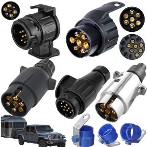 13핀에서 7핀 및 7핀에서 소켓 어댑터 12V 7핀/13핀 트레일러 카라반 견인 전기 플러그 변환기 자동차 트럭