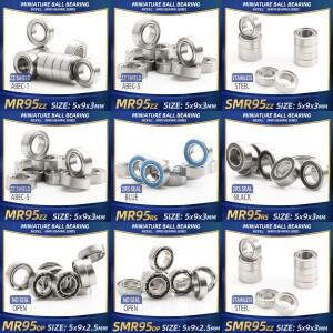 FUSHI MR95 ZZ 베어링 5x9x3mm 10Pcs RS 핸드피스 비디오 카드 모터용 고속