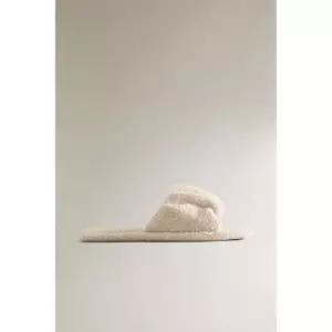 ZARA 자라 플리츠 타월 슬라이드 샌들 - 베이지 122746