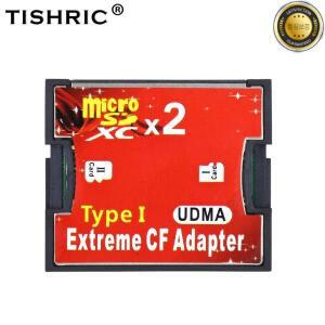 TISHRIC 마이크로 SD TF CF 어댑터 HC to 컴팩트 플래시 타입 I 메모리 카드 리더 컨버터 2 포트