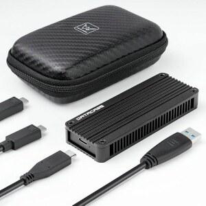 가방 포함 알루미늄 M.2 NVME SATA SSD 인클로저 어댑터, USB 3.2 Gen 2 (10 Gbps) M-Key /(B+M) 키 솔리드 스테이트 드라이브 외장 인클로저, 2230 / 2242 2260 2280용 UASP 트림 지원