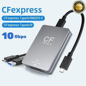 2in1 CFexpress Type A B SD 카드 리더 어댑터 USB 3.2 10Gbps 듀얼 슬롯 지원 SLR 용 AndroidWindowsMac O