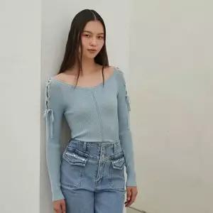 에고이스트 소매 레이스업 와이드 V넥 슬림 풀오버 EQ3KL866 1016794