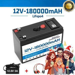 LiFePO4 배터리 태양광 12V 180AH 리튬 스마트 BMS 탑재 에너지 저장 레크리에이션 차량 및 해양용