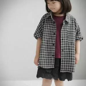 교보문고 맘스메이드 예루예나아동 셔츠 면 체크 오버핏 롱