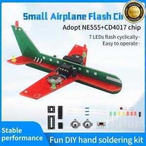 DIY 전자 키트 소형 비행기 CD4017 플로우 램프 용접 연습 과학 조립 깜박이는 LED PCB