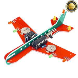 1세트 DIY 전자 키트 소형 비행기 CD4017 흐름 램프 용접 연습 과학 조립 깜박이는 LED PCB