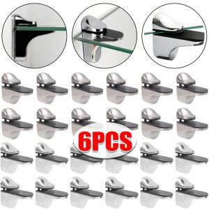 숨은선반브라켓 아연 합금 유리 선반 브래킷 마운트 욕실 지원 홀더 조정 가능한 나무 책장 클램프