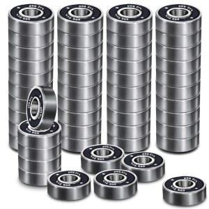 50Pcs 608r 베어링 스케이트보드 강철 롱보드 이중 고무 밀폐 깊은