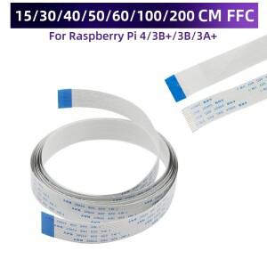 라즈베리 파이 카메라 케이블 15 핀 유연한 플랫 30 40 50 60 CM RPI 4B 3B + 3A 용 1M 2M 리본 라인