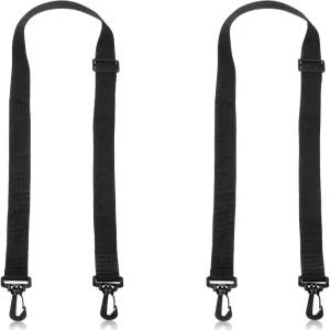 클립이 달린 라렐 2PCS 블랙 조절 스트랩 교체용 어깨 가능한 가방 벨트 나일론 크로스바디 백 백팩 서류