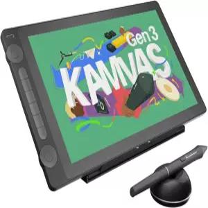 화면이 있는 HUION KAMVAS 16 3세대 드로잉 태블릿 15.8 인치 2.5K QHD 아트 풀 라미네이트 안티 스파클