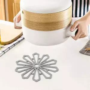 [콩심팥심]플라워 코스터 실리콘 냄비받침대 컵 그릇(그레이)