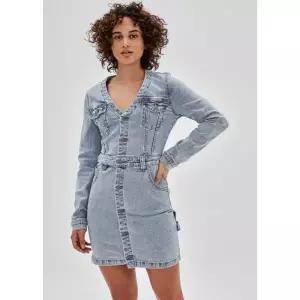 게스 GUESS GO V넥 버튼다운 데님 원피스 YN1D7730 398028