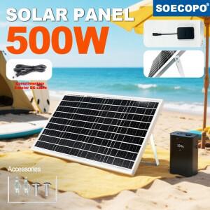 50W-500W 모노 태양광 패널 고효율 18V PV 모듈 발전기(오프그리드 가정/캠핑용  DC 플러그 포함)