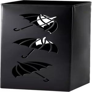 오클렌 메탈 엄브렐러 홀더 입구용 사각 스탠드 랙 6.3인치 x 16.5인치 블랙