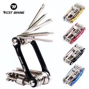 서쪽 자전거 11 in 1 수리 도구 다기능 세트 MTB 도로 키트 렌치 스크루 드라이버