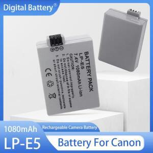 LP-E5 배터리 1080mAh 충전식 캐논 450D 500D 1000D 키스 X2 X3 F 반란군 XS T1i 카메라 LP E5