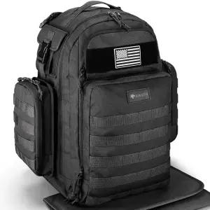 아마존평점4.5+ 미국출고 207286 Dinictis 아빠 기저귀 가방, 교체 매트가 있는 남성용 가방 백팩, 몰리 웨