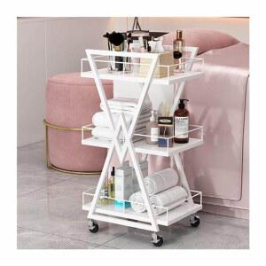 트레이 네일샵 미용실 카트 3단 도구함 미용실트레이 은색 편리한 마사지샵 과 45x30x85cm