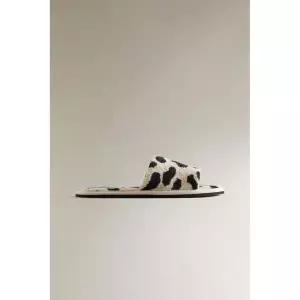 ZARA 자라 애니멀 프린트 타월 슬라이드 샌들 홈 슬리퍼 - 레오파드 122745