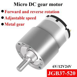 JGB37-520 소형 고 토크 기어 박스 6V/12V/24V 7RPM ~ 960RPM 고전력 마이크로 속도 가역 전기 DC 브러시