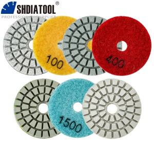 SHDIATOOL 미니 소형 다이아몬드 연마 패드 세트 7피스 Dia50mm 화강암 대리석 용 습식 수지 샌딩 디스크 2