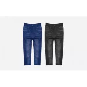 블랙 주름 블루 여자데님레깅스 워싱 데님 7부 여자청