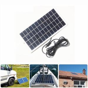10W 미니 소형 태양 전지 패널 12V 다결정 실리콘 보드 배터리 충전기 홈 야외 램프 펌프 + 3 미터 케이블