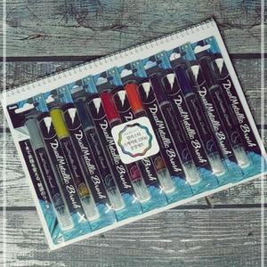 펜텔 듀얼 메탈릭 8색+말리스타 스케치북 세트 학교 관공서 문구반점 ntl 펜 브러쉬