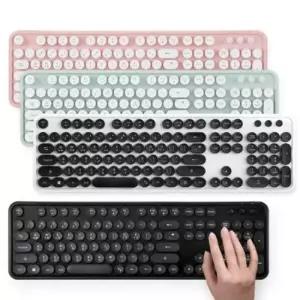 조약돌키보드 엑토 레트로 무선 키보드 핑크