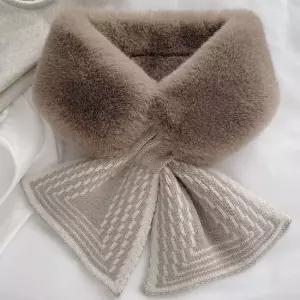 리본 털목도리 넥워머 숄카라 보온 페이크퍼 머플러 목티