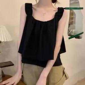 [SBD] 블라우스 시원한 아방 프릴나시 여름 여성 크롭 a라인