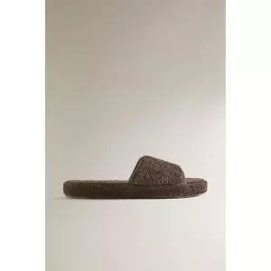 ZARA 자라 타월 플랫폼 슬라이드 샌들 - 브라운 122754