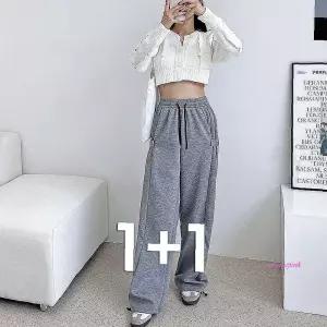 여자 사이드 학생 스냅 오버 보이핏 여성 와이드 2개 팬츠 밑단 교복가디건 귀여운 스트링 사무실가디건rst