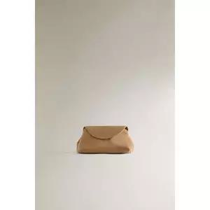 ZARA 자라 클러치백 스타일 소프트 가죽 파우치 - 브라운 122505