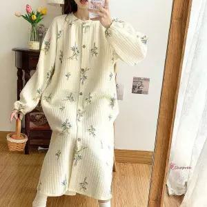 트루리즈 순면잠옷 산후조리원 와플에어 수유원피스def792