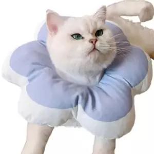 [반려] 고양이 수술 블루 넥카라 보호 쿠션 강아지 1P 방수 안심 L