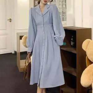 여성 카라 어깨프 긴팔 겨울 골덴 롱원피스 코듀로이 3색