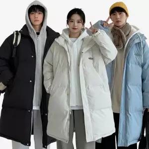 [아이에스이랩]남녀공용 롱패딩 오버핏 데일리 겨울 아우터 I4JK122