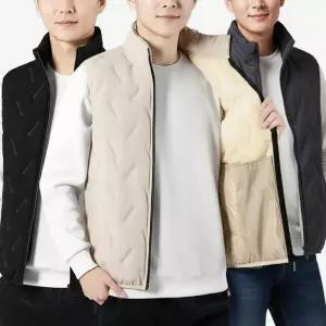 [아이에스이랩]남자 겨울 웜 베스트 양털 패딩 조끼 I4JK123