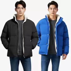 [아이에스이랩]덤블 라이닝 패딩 양털 안감 숏패딩 점퍼 I4JK120