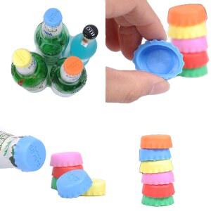 다채로운 실리콘 맥주 병 모자 음료수 실러 커버 실용 6 개 세트