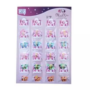 [반려] 삼각 미니 미용 똑딱이 강아지 20개 머리핀 애견 1판