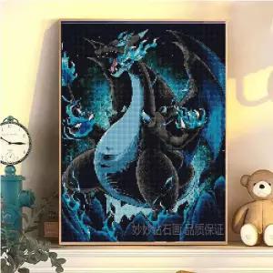 포켓몬 십자수 DIY 집콕 비즈 어린이 선물 캔버스 수 보석 공예 피닉스 X 다이아몬드