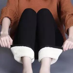 여자 블랙 방한바지 융털 안감 허리밴딩 뽀글이팬츠