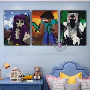 마인크래프트 보석십자수 캐릭터 공예 캔버스 선물 어린이 큐빅 DIY 비즈 장식