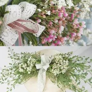 조화가랜더 조화 안개꽃 가랜드 방문 장식 벽걸이 인테리어 1P