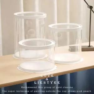 투명 케이크용기 원형 고급 박스 생일 포장 베이킹 디저트 떡 선물용 강화플라스틱