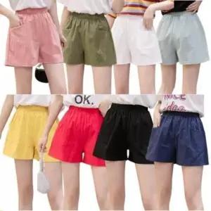 [SBD] 반바지 컬러 밴딩 데일리룩 여름 린넨 여성 면바지 코튼 핫팬츠 비비드